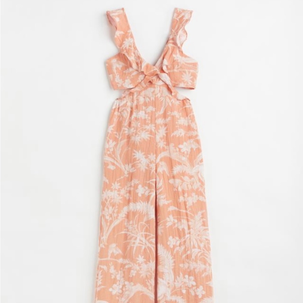 H&M Cut-out Flounce-trimmed Jumpsuit